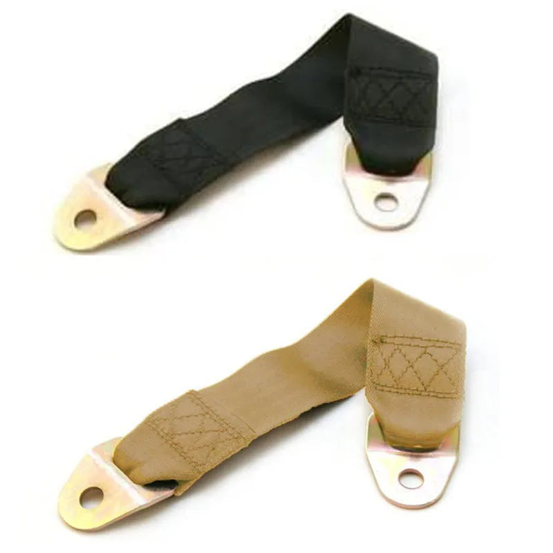 Black electric door limit fixing strap with screw nuts for universal vehicle installation