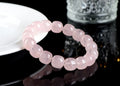 Pink crystal barrel bead bracelet with 11-12mm geometric beads and unisex design