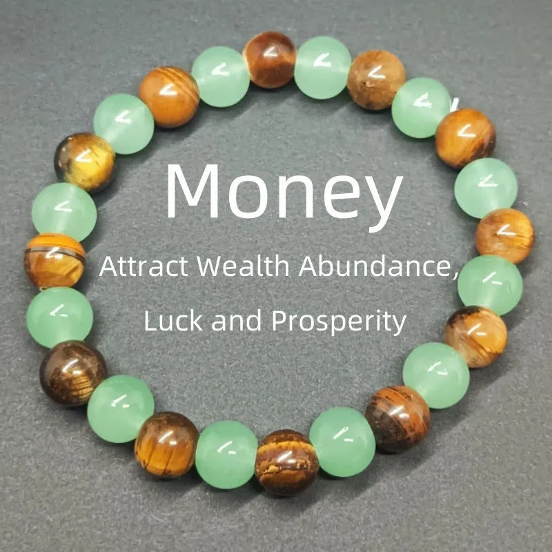 Fashion Universal Tiger Eye Bracelet unisex casual geometric glass crystal bracelet natural colour