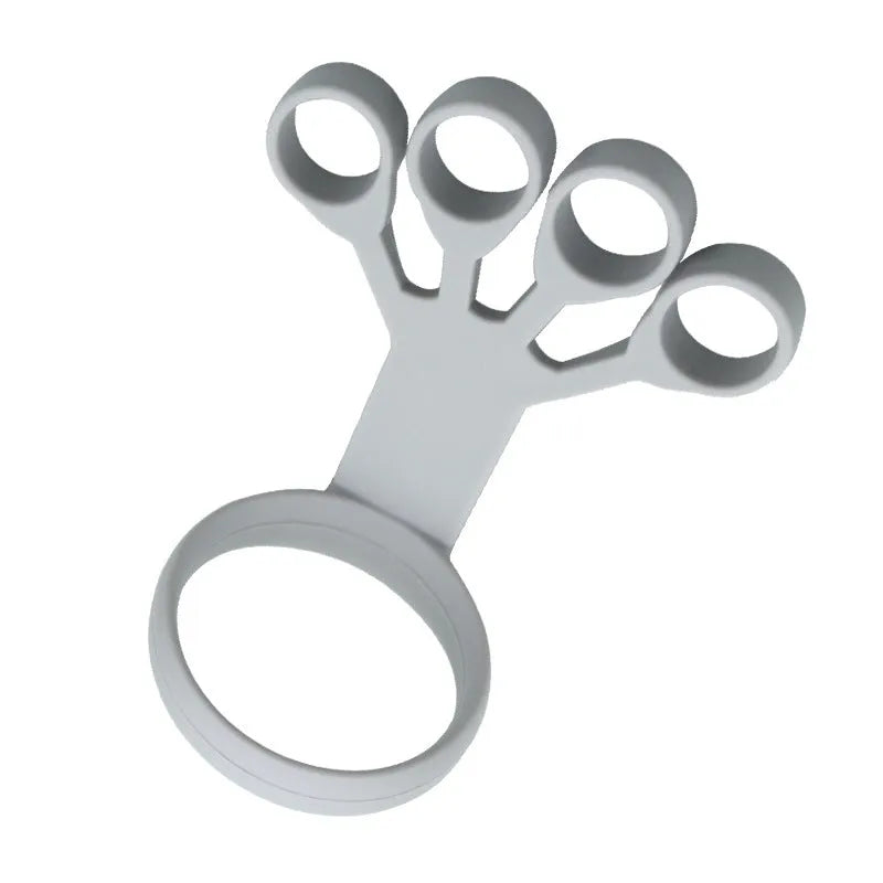 Silicone finger puller hand grip trainer in black with finger slots, 24g weight