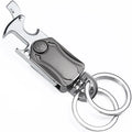 3-in-1 fidget spinner keychain with pocket knife and beer bottle opener in polished chrome-plated alloy