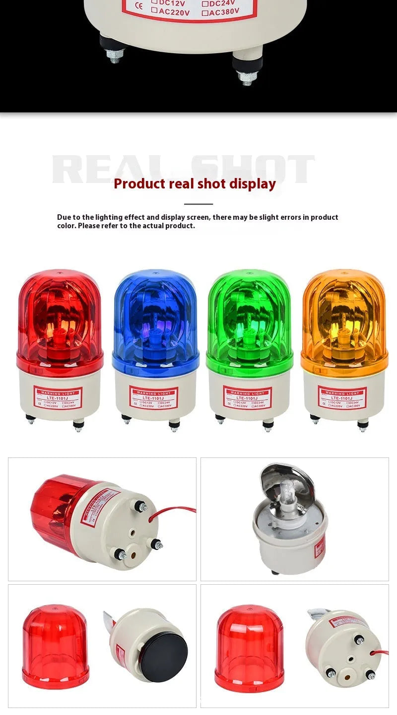 LTE-1101J industrial warning light with rotating alarm in red yellow green colours