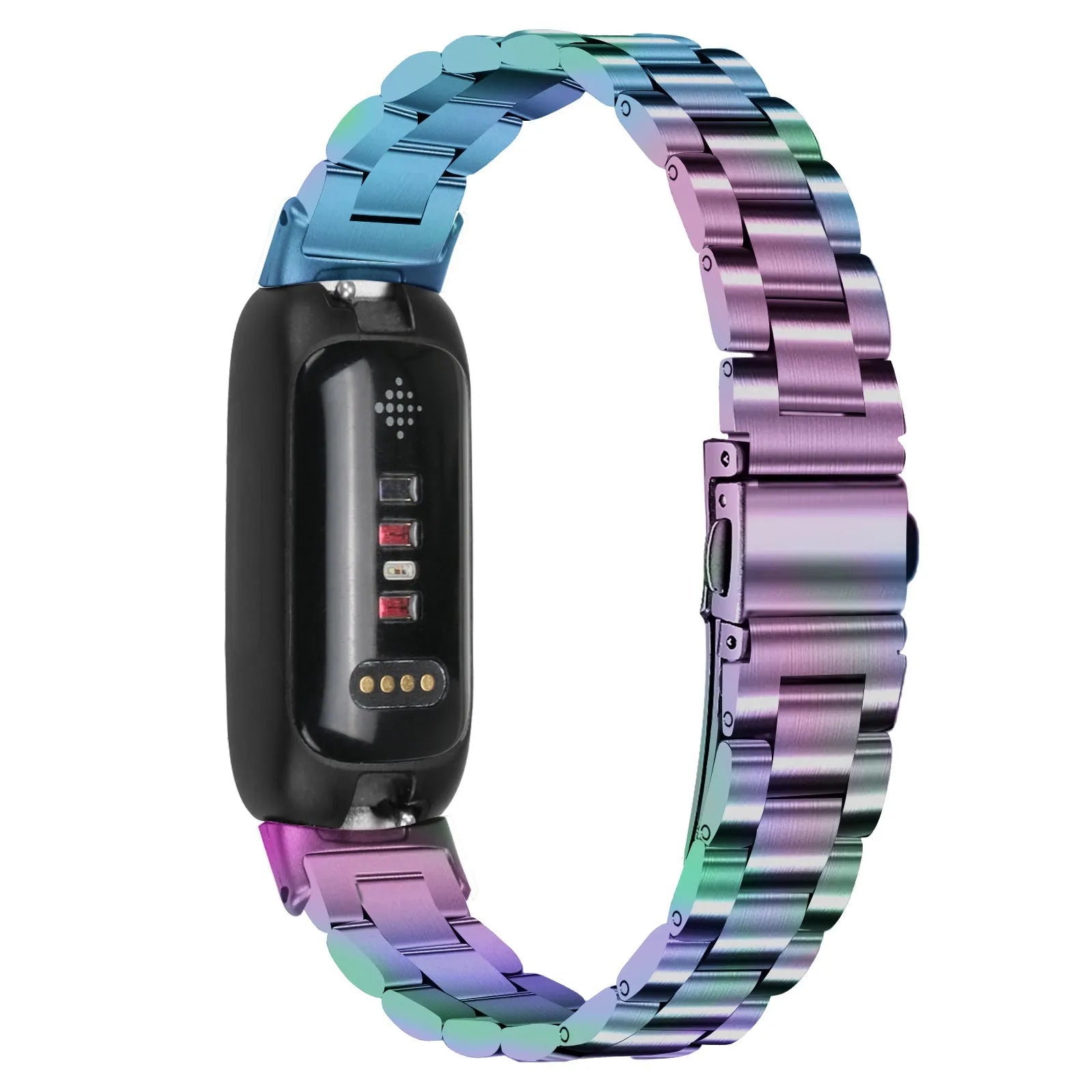 Stainless steel three-bead watch strap for Apple Watch Inspire 3 in multiple colour options