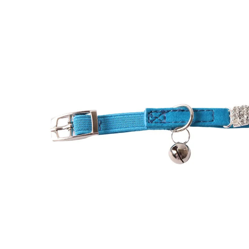 Flannel cat collar with elastic buckle in multiple colour options