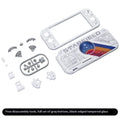 Switch Lite replacement shell kit in ABS PC with front and rear case, tempered film, and button set, 231x104x30mm