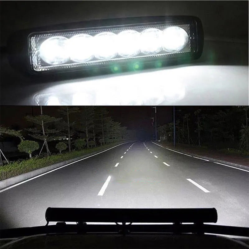 All-black car auxiliary spotlight with bracket mounting hardware for vehicle installation