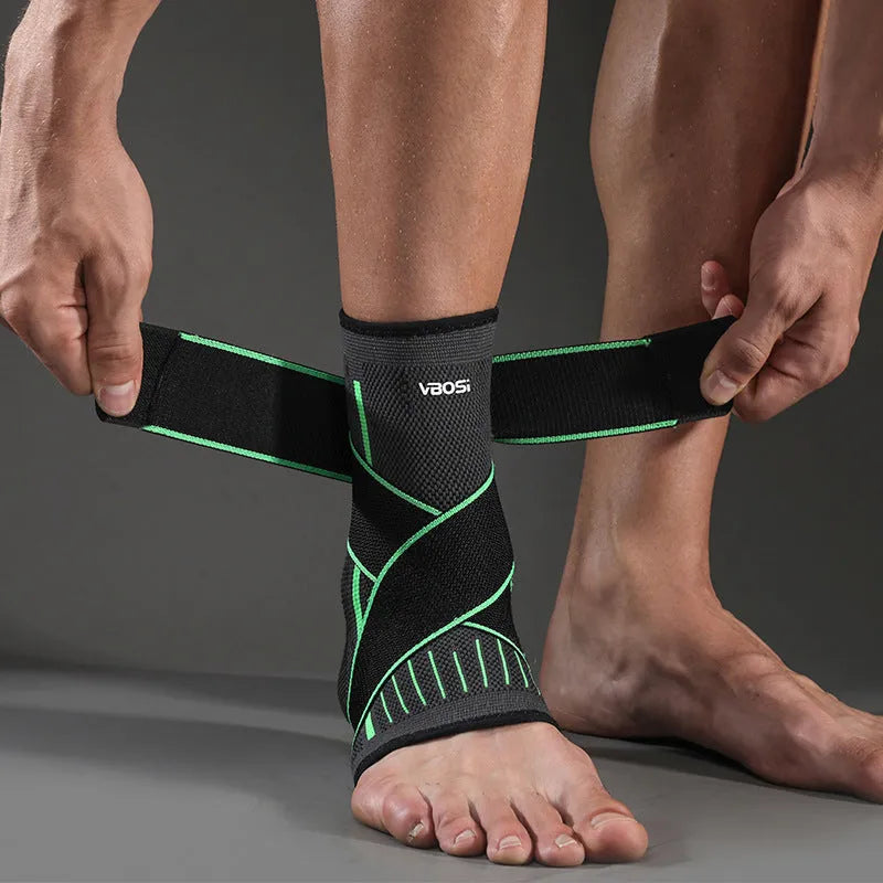 Ankle support sports pressure brace in black for basketball and running, single pack size M