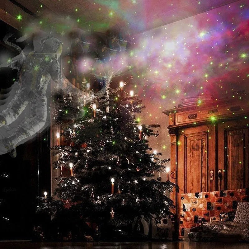 Astronaut starry sky projection lamp with Bluetooth audio, remote control, USB cable, and bottom seat, 8.8x7.6x12.5cm.