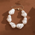 Baroque fashion irregular imitation pearl collarbone chain set with teardrop shapes