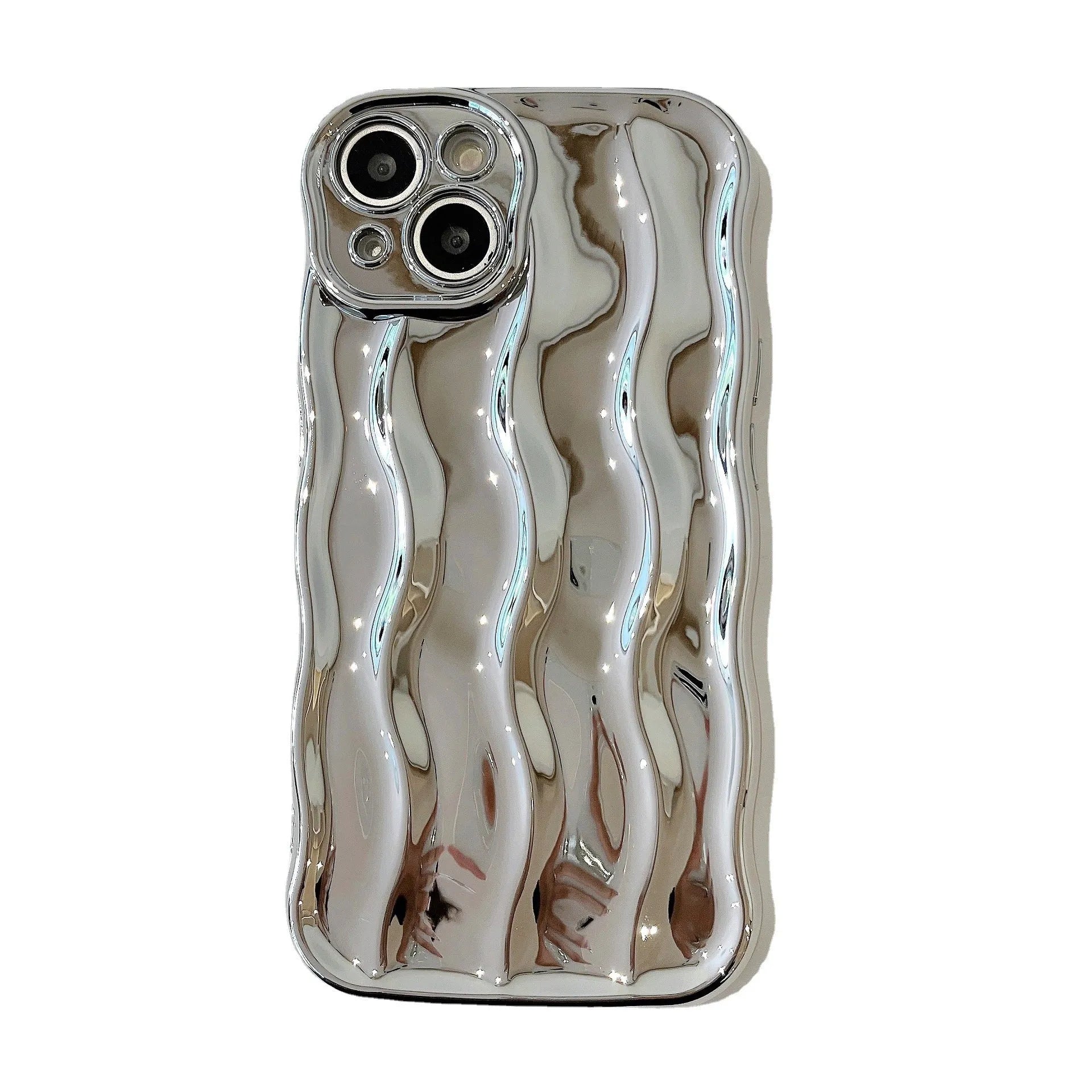 Electroplating wave stripe design protective TPU case for iPhone 17 Pro Max.