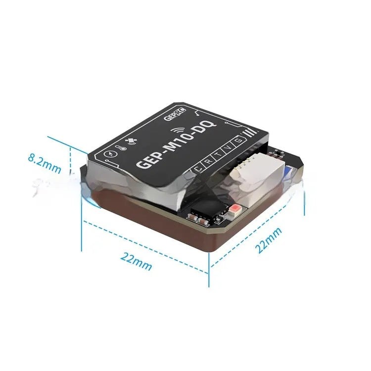 Gepp M10 Series GPS chip board with u-blox M10 specification and onboard load indicator, plastic, colour box.