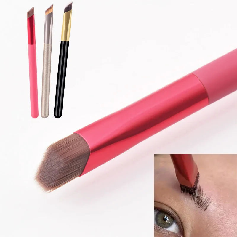 Nylon eyebrow brush with aluminium handle, 150mm total length, 10mm hair, for eyebrow paste and concealer