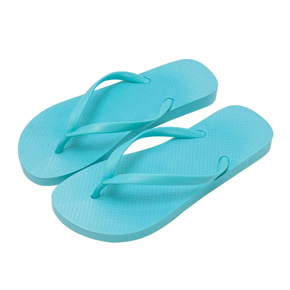 Foldable PVC beach slippers with hollow-out design and non-slip sole in black, purple and white colour options.