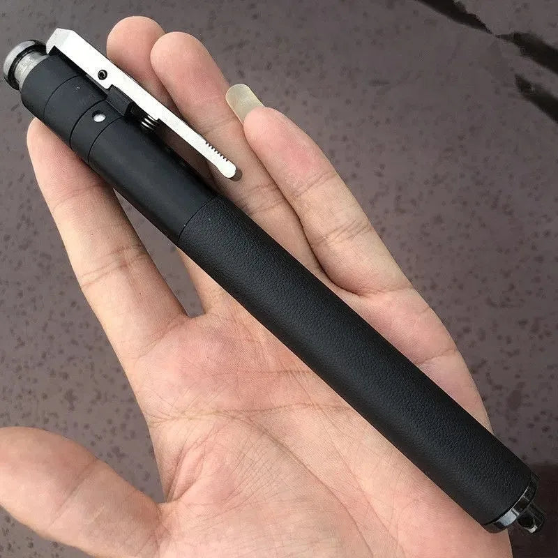 Titanium black automatic spring expandable baton in three sizes: 16-inch, 21-inch, and 26-inch lengths.