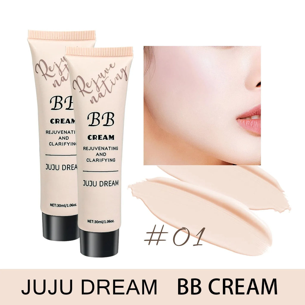 Waterproof BB cream 30ml tube for brightening and priming, available in five colours.
