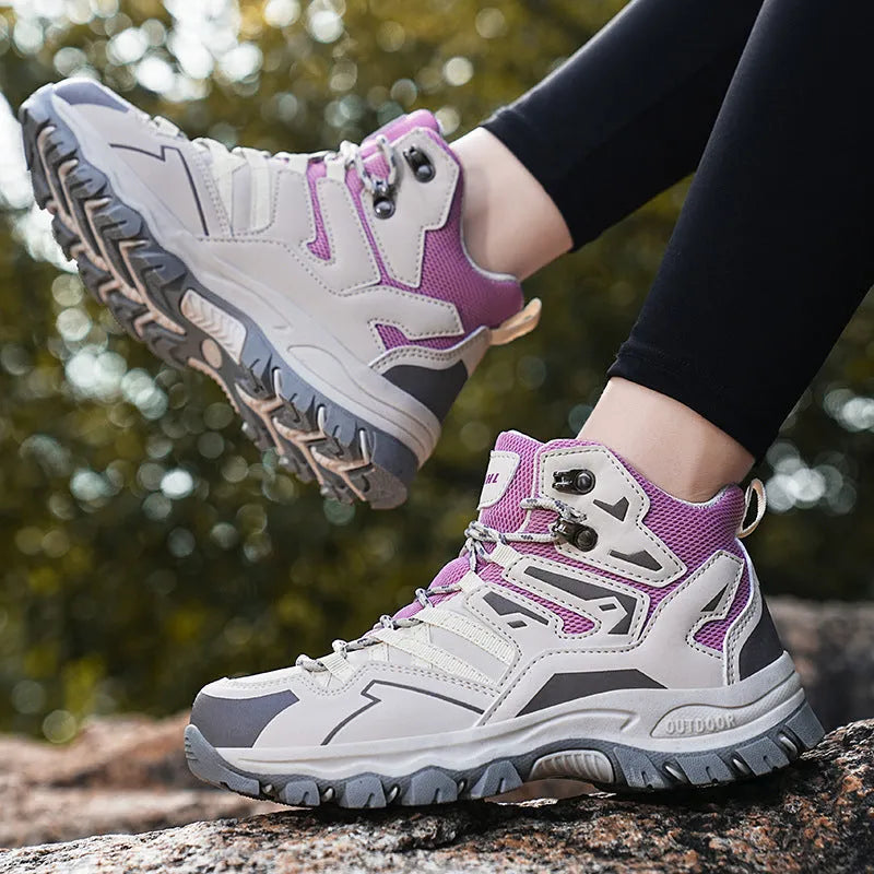 Hiking sneakers with flannel upper and rubber outsole in multiple colour options