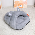 Soft pet cave bed for cats and small dogs in beige, blue or grey, sizes M 60x48x28cm and S 45x36x22cm