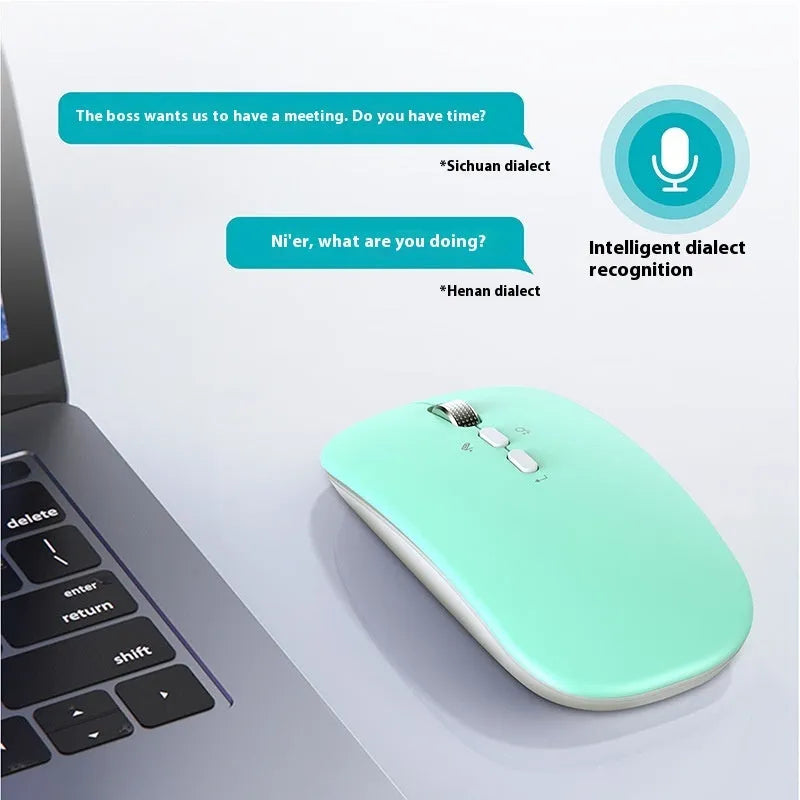 AI intelligent voice translation wireless charging mouse in gold with 2.4GHz and 2000DPI optical sensor