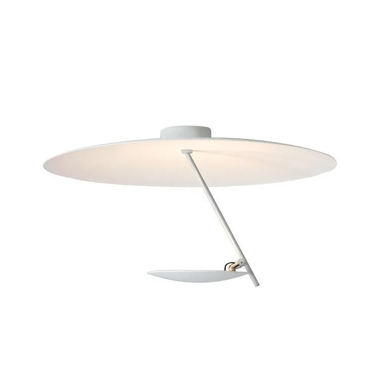 Iron ceiling lamp with LED warm light in 50cm diameter, available in all white or white gold colour