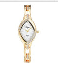 Women's diamond accent bracelet watch with quartz movement, alloy case, 2.2x3.5cm dial, gold black colour