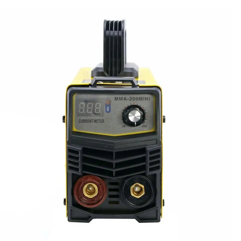 MMA-200MIN 220V DC welding machine with welding tongs, grounding clamps, face shield and brush hangers