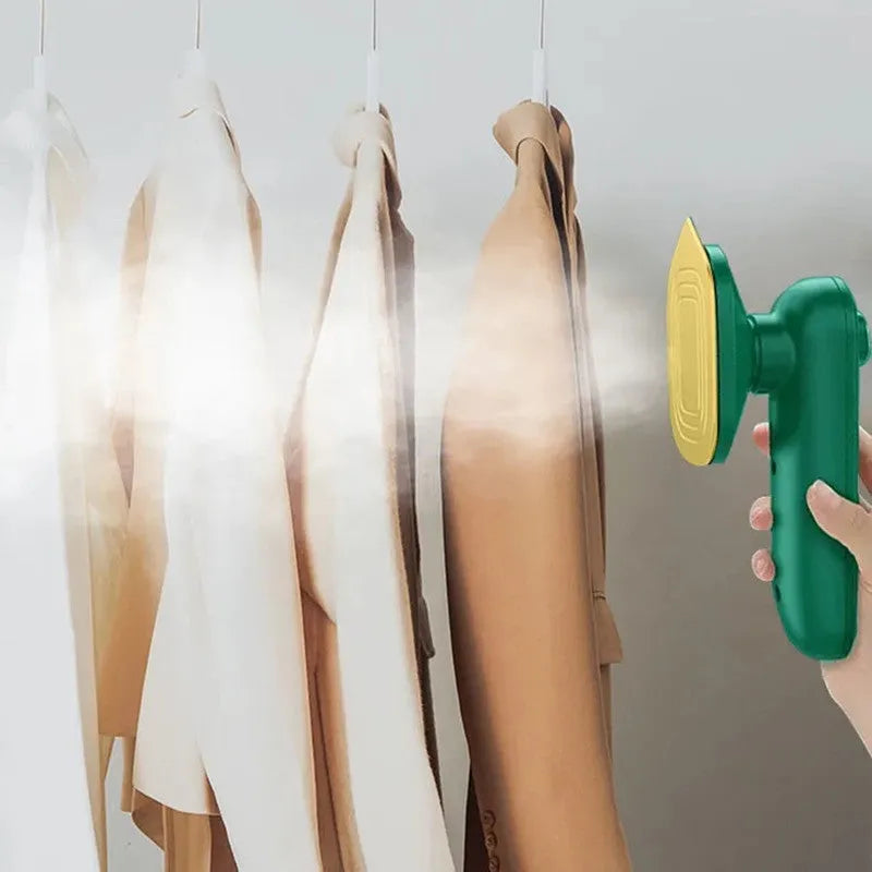 Dark green portable hanging steam iron with ceramic panel and handheld design