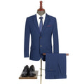 Men's slim fit casual business suit two-piece set in grey, plus sizes S-4XL, viscose blend fabric