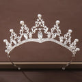Fashion crystal diamond bridal wedding hair tiara crown, alloy electroplated, white crystal, 30x5.5cm