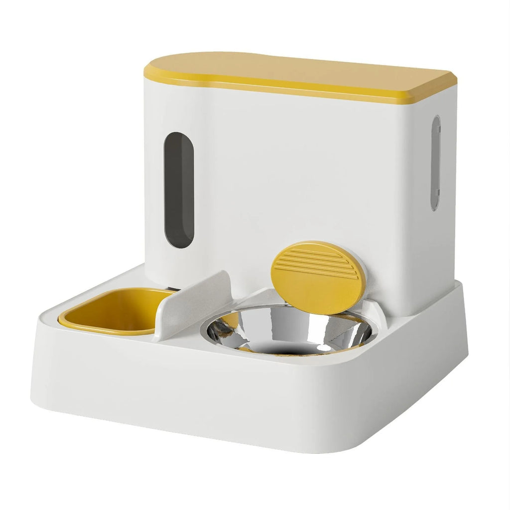 Cat automatic pet feeder with integrated water dispenser in multiple colour options
