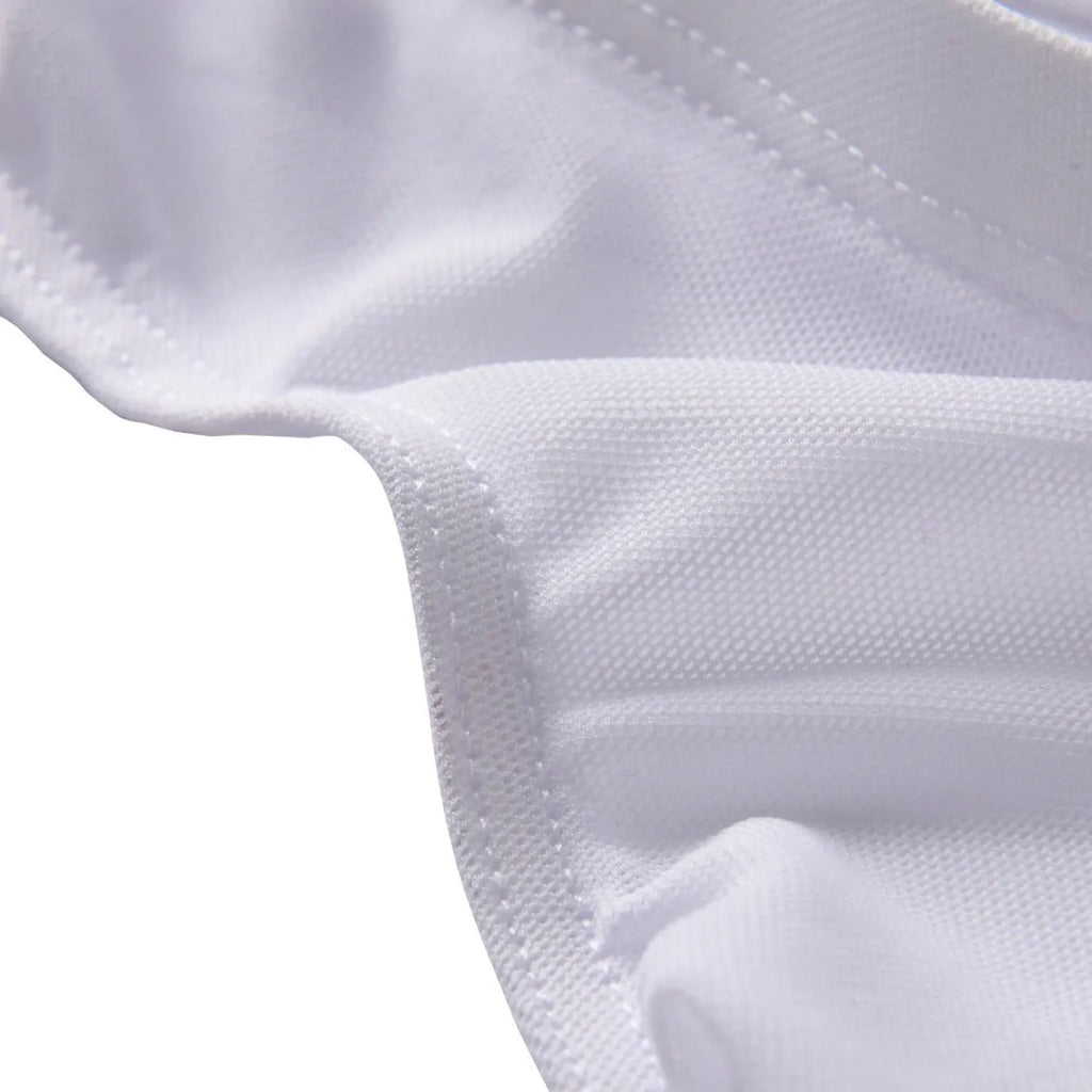 Men's black nylon ice silk triangle brief shorts with low waist styling