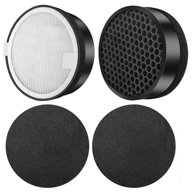 Levoit LV-H132 air purifier replacement filter kit showing filter screen and pre-filter cotton.