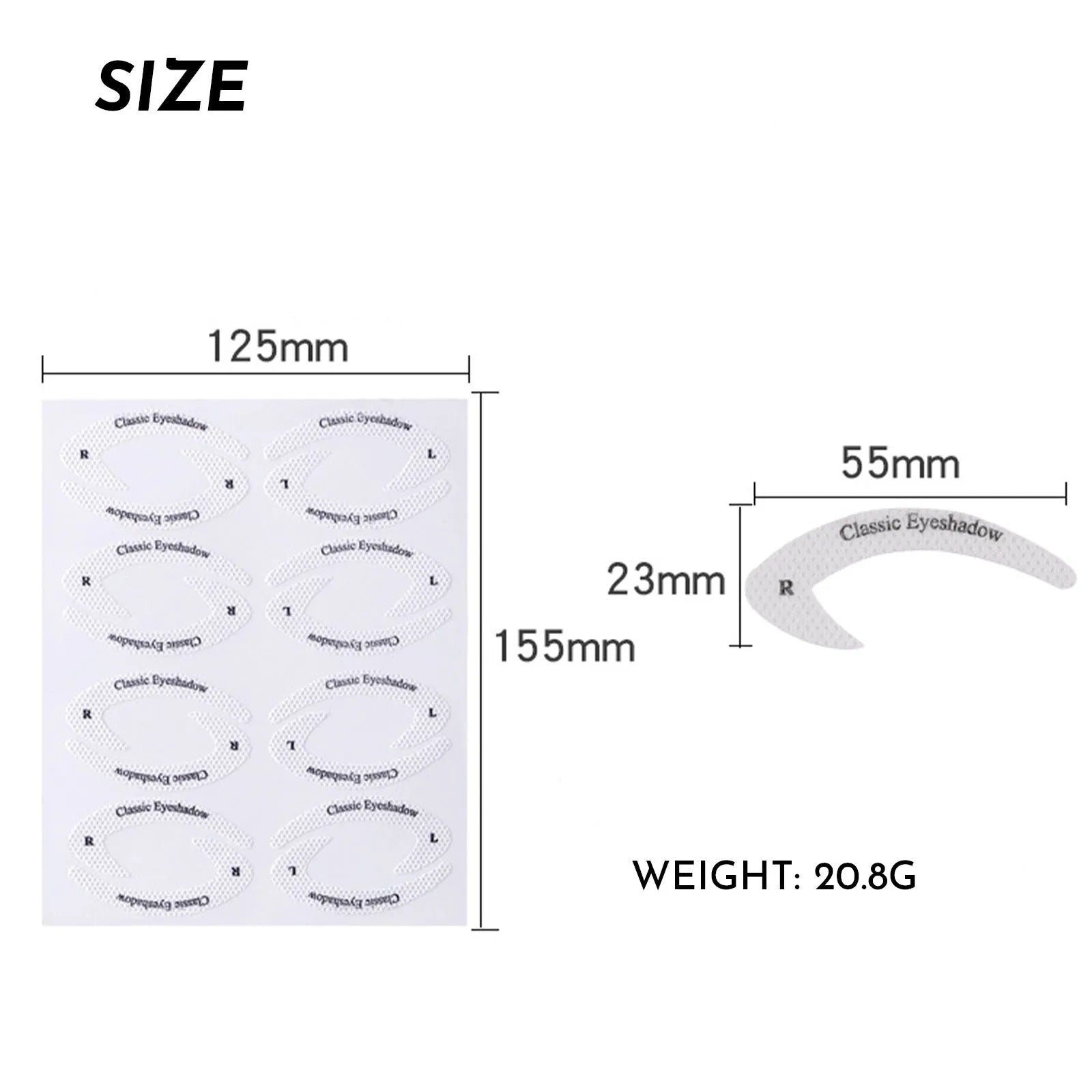 Set of four reusable flexible eyeliner stencil stickers for winged eyeliner and eyeshadow application