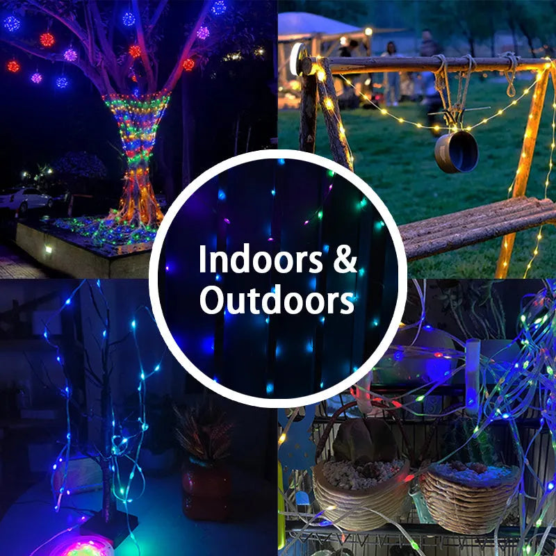 10 metre LED decorative light string with 100 multi-colour bulbs for festival and party decoration