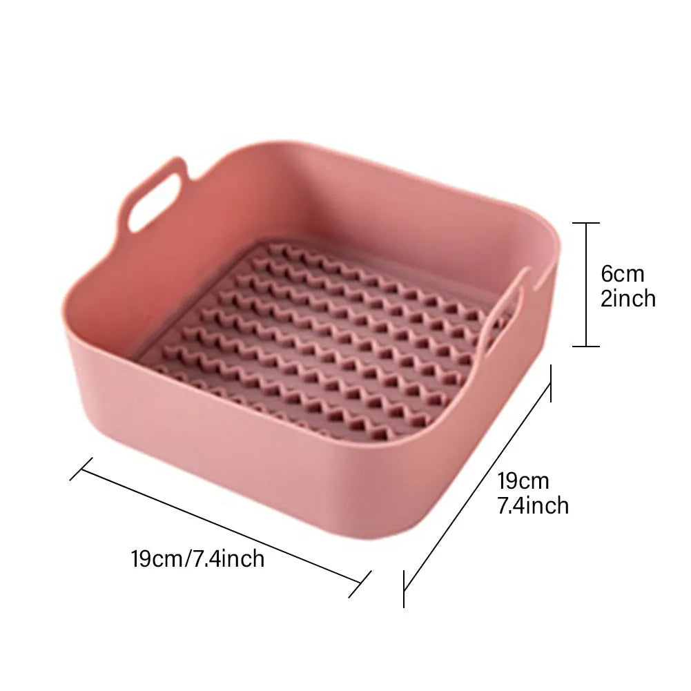 Reusable round silicone liner for air fryer 19cm nonstick BPA free dishwasher safe grey