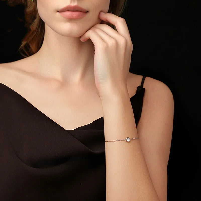 D-colour bright classic moissanite bracelet 925 sterling silver electroplated finish
