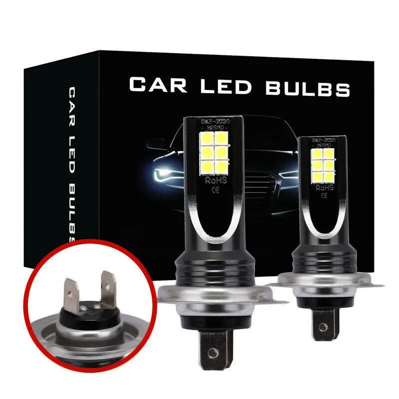 H7 110W LED car fog lights with 12 SMD LEDs in aluminium housing