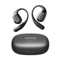 Wireless long endurance sports Bluetooth headset in black plastic with ear hook design