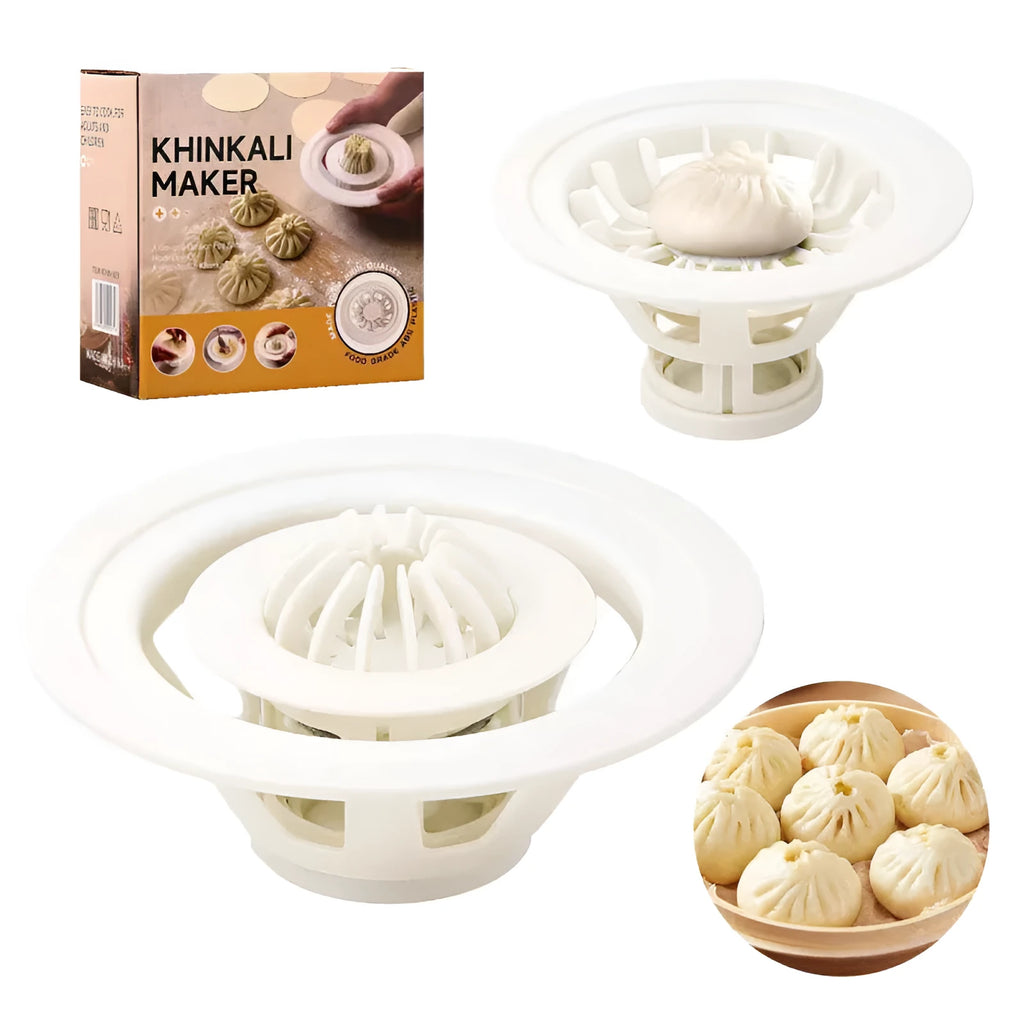 Set of four black plastic steamed bun molds for making dumplings and shaomai