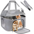 Breathable pet carrier backpack with hard baseplate for dogs and cats in black