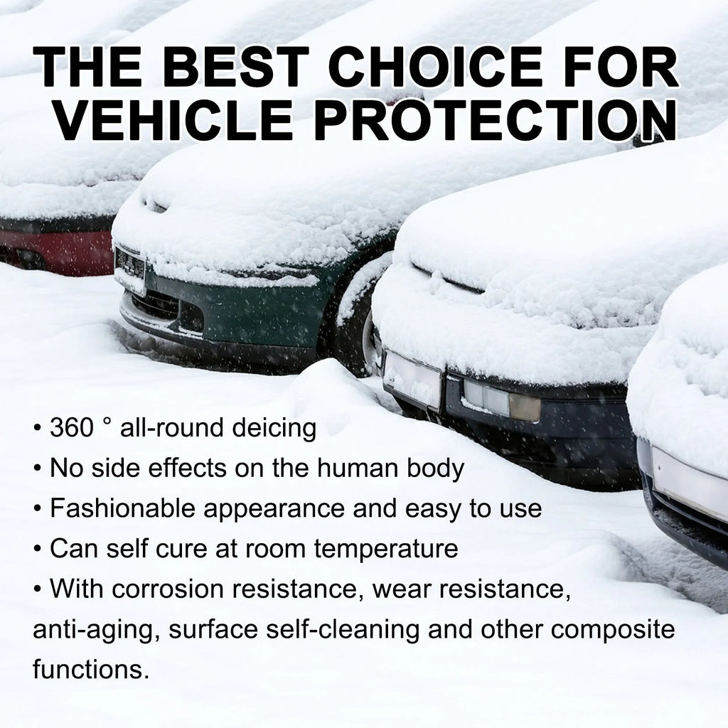 Compact blue and white hydrophobic nano coating car snow brush with PE bristles