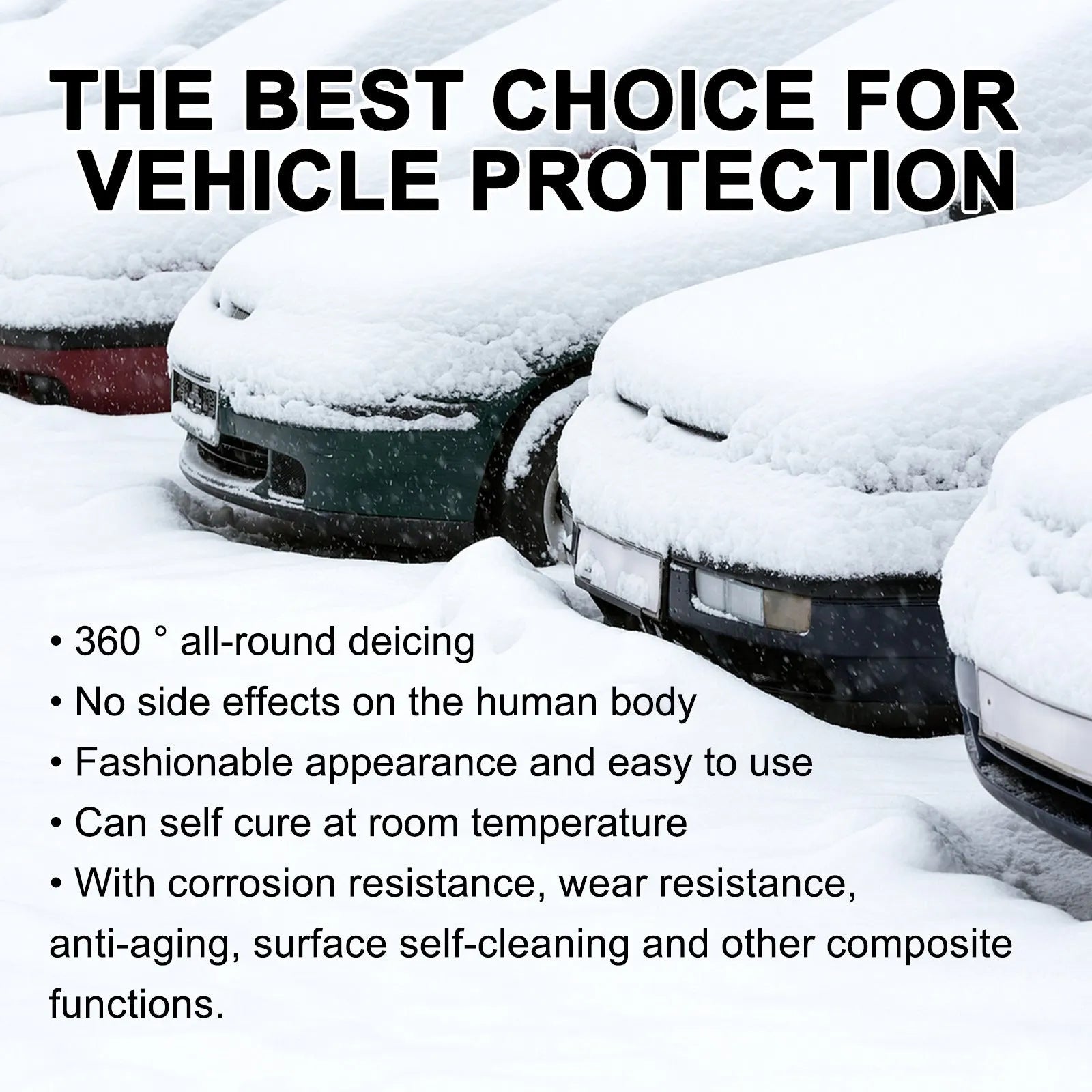 Compact blue and white hydrophobic nano coating car snow brush with PE bristles
