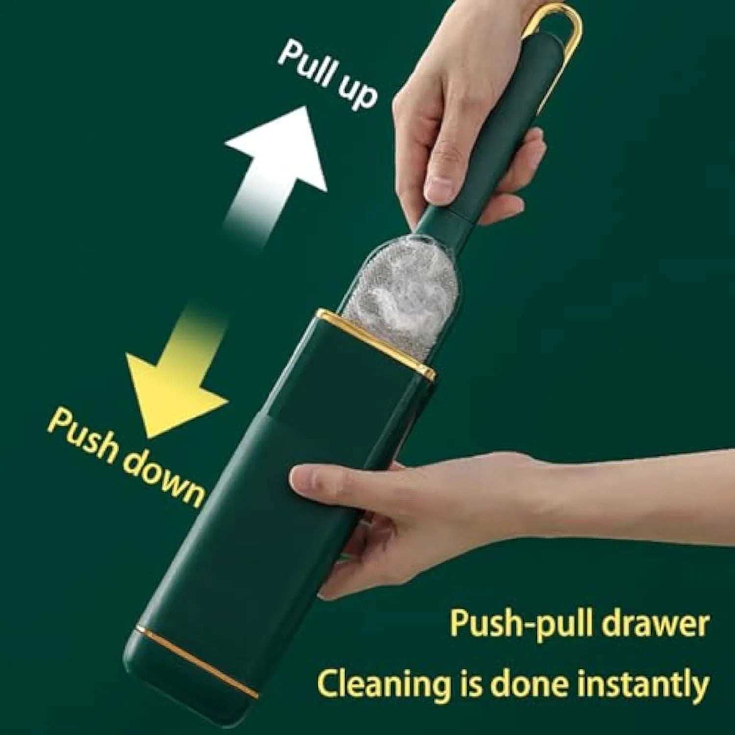 Pet hair remover brush with storage base in blue, green or white colours
