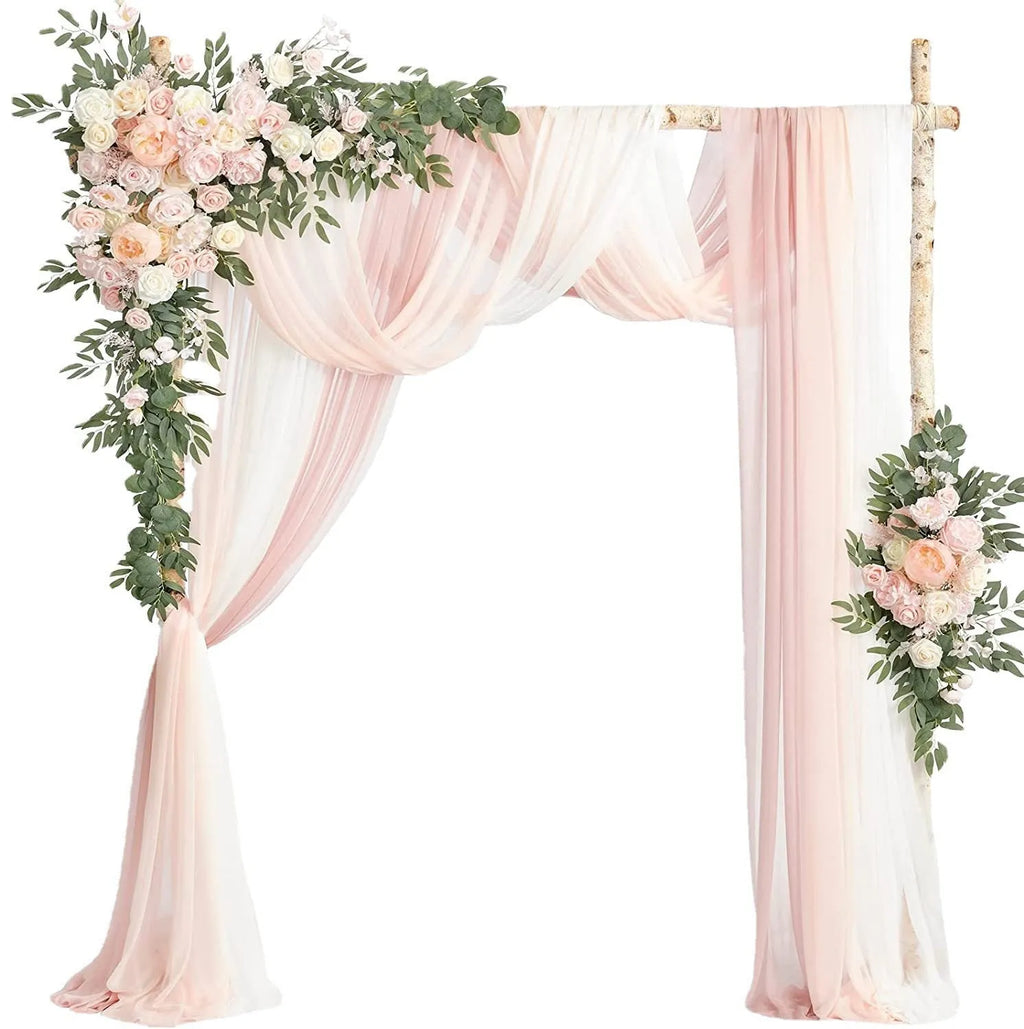 Oxford cloth wedding arch flower decorations in mixed colours with large and small flower horns and yarn