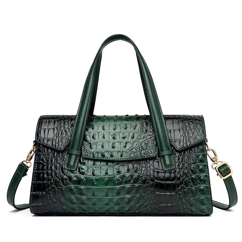 Polyester leather-look messenger shoulder bag in six colour options showing horizontal square shape.
