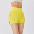 Women's cotton blend quick-dry fitness shorts in loose casual style showing colour options