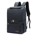 Blue insulated picnic backpack with double layer waterproof construction and 22L capacity
