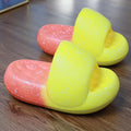 Mute women's toe ring slippers with thickened EVA sole and 5CM heel in starry sky colour