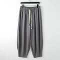 Linen harem pants with ankle ties in loose fit for larger body types