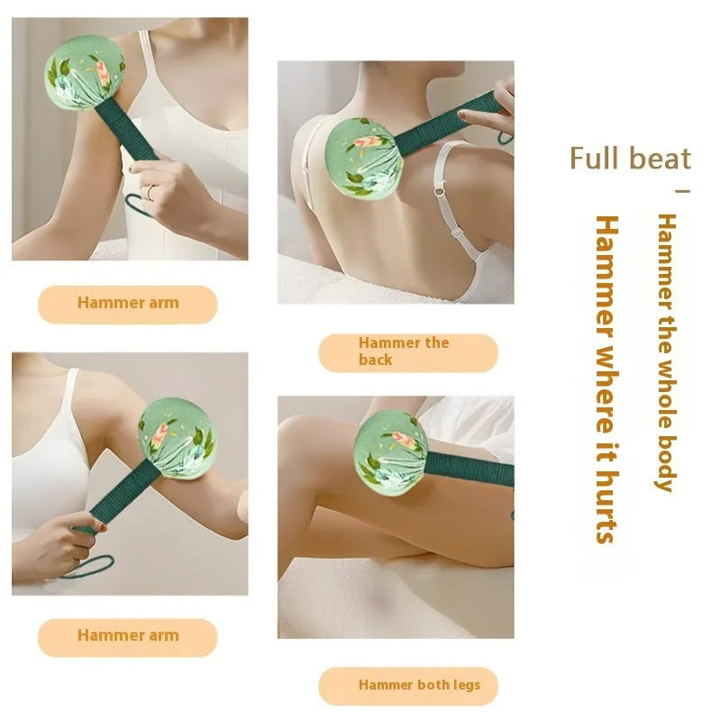 Argy wormwood massage hammer in green colour showing hand-held design for neck and shoulder massage