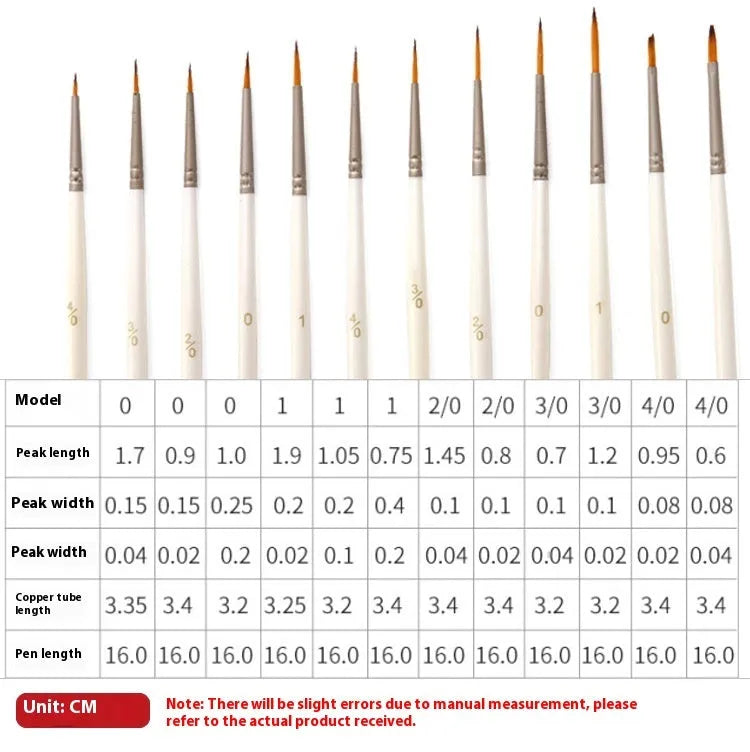 A 12-piece set of Pearl White artist brushes with a solid wood pen holder.